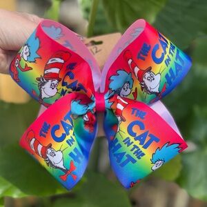 Colorful Cat in the Hat Hair Bow